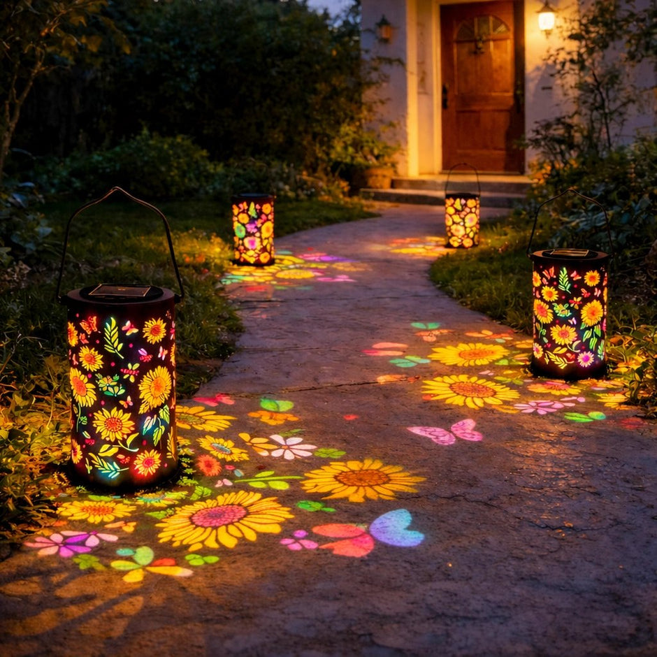 Solroslykta™ – Färgglad solcellslampa för trädgården