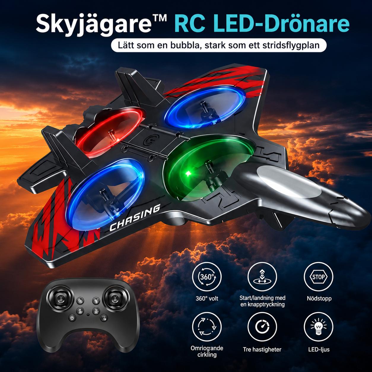 Skyjägare™ RC LED-Drönare