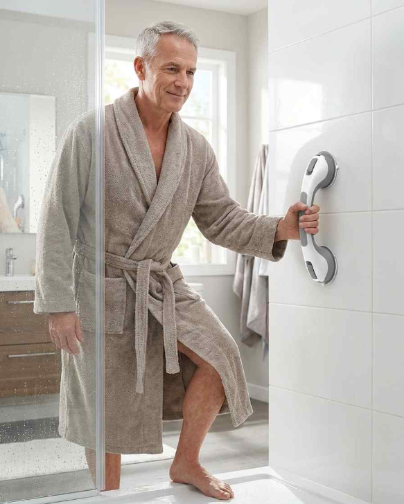 TryggGrip™ Tryggare badrum — utan ett enda borrhål.