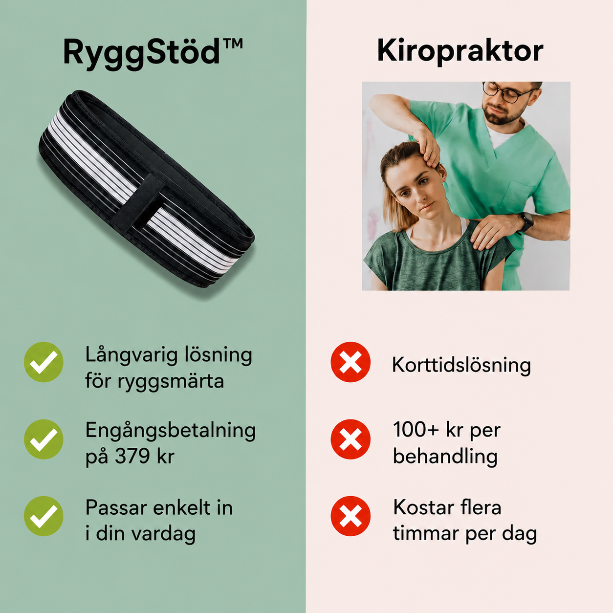 RyggStöd™ | Lindrande ländryggsbälte