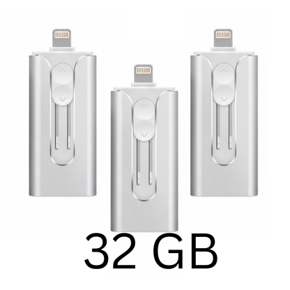 PowerDrive™ USB – 4-i-1 USB-minne (iPhone / USB-A / USB-C)