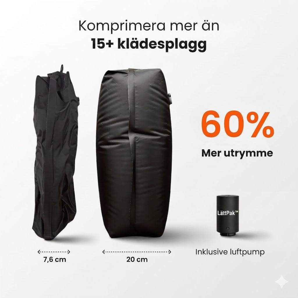 LättPak™ | Premium vakuumförvaringssystem för bagage