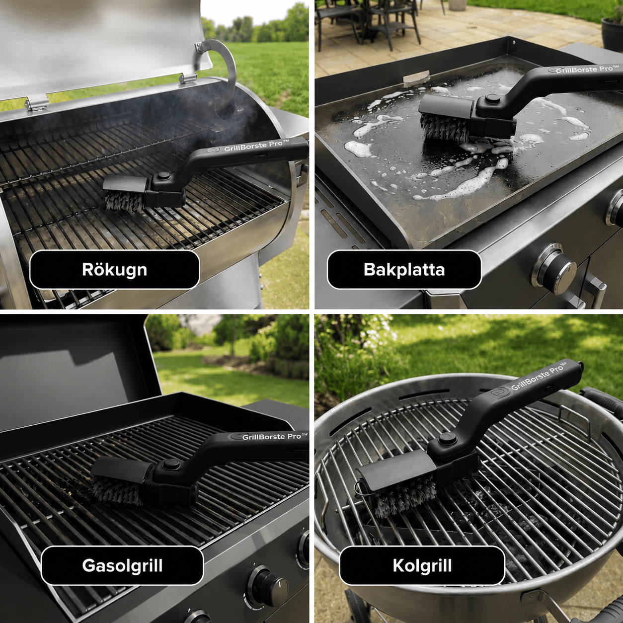 GrillBorste Pro™ | Den Snabba Lösningen för en Skinande Ren Grill