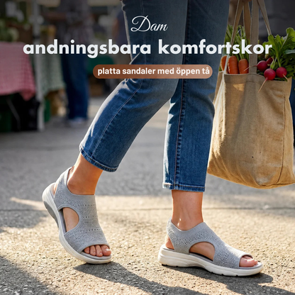 Komfora™ Bekväma, andningsbara, platta sandaler