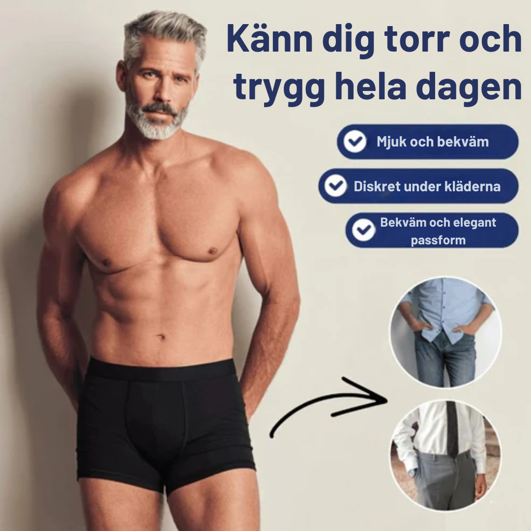 TryggCore™ | Ser ut som vanliga boxers. Skyddar som inget annat.