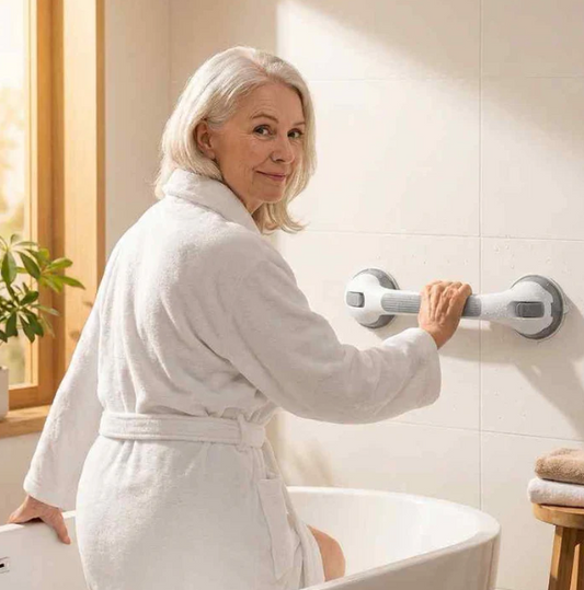 TryggGrip™ Tryggare badrum — utan ett enda borrhål.