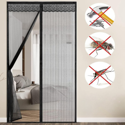 MyggVakt™ | Magnetiskt insektsgardín för dörr, självstängande