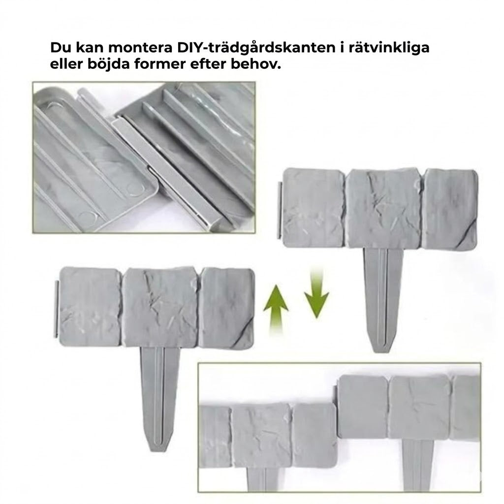 TrädgårdsKant™ Dekorativ trädgårdsavgränsning i stenlook