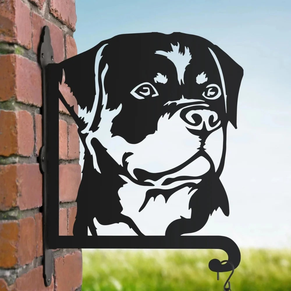 BlomTass™ -Metallställ för Blommor – Hundserie med Bedårande Djurvänner