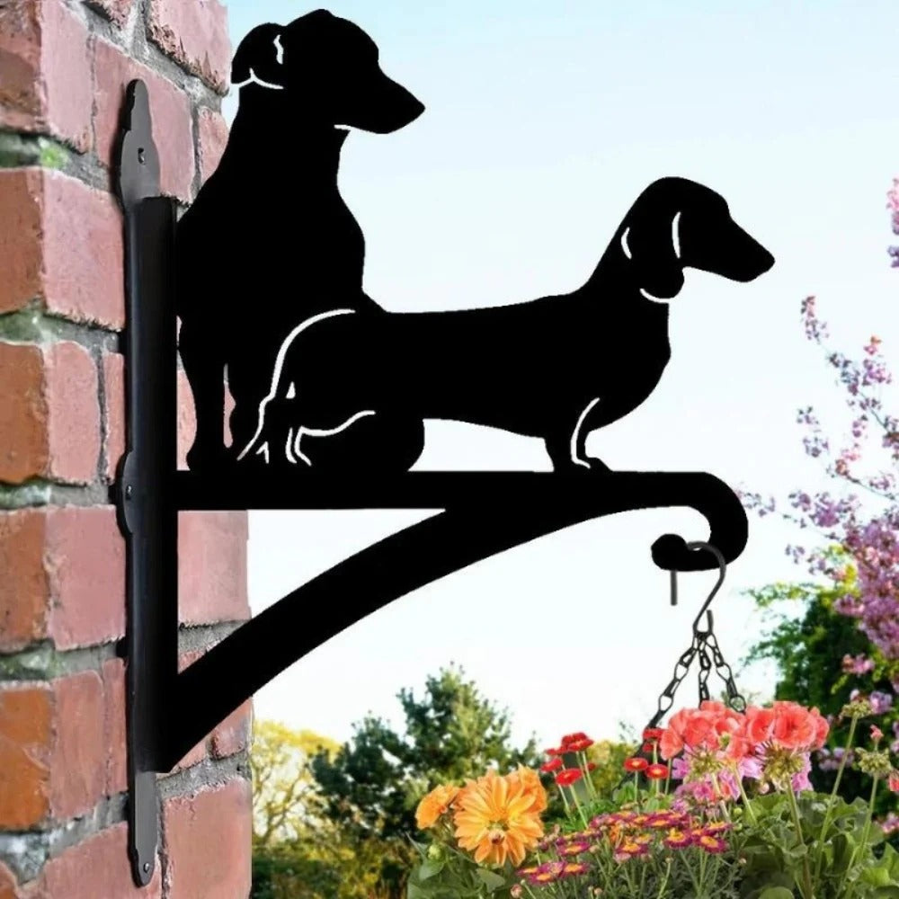 BlomTass™ -Metallställ för Blommor – Hundserie med Bedårande Djurvänner