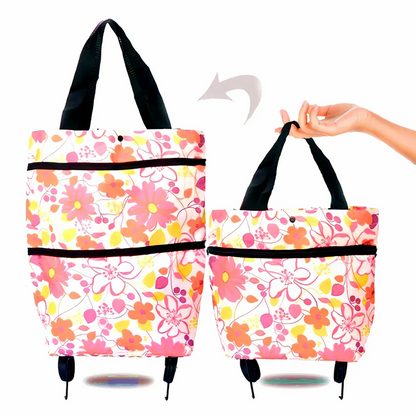 Vika & Rulla™ shoppingväska – 1+1 GRATIS - Shoppingväska med stor kapacitet och hopfällbara hjul
