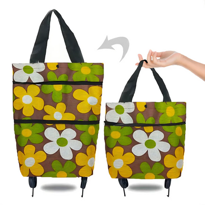 Vika & Rulla™ shoppingväska – 1+1 GRATIS - Shoppingväska med stor kapacitet och hopfällbara hjul