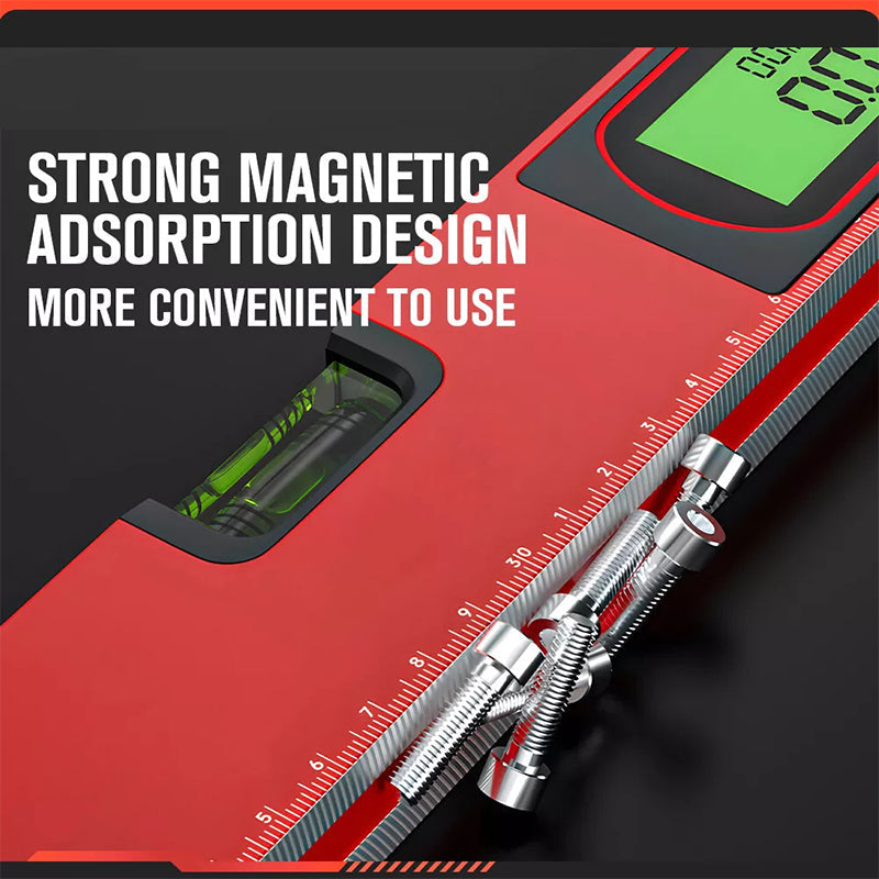 NivåPro™ Multifunktionellt magnetiskt vattenpass – Digital LCD & hög precision perfekt för bygg och DIY