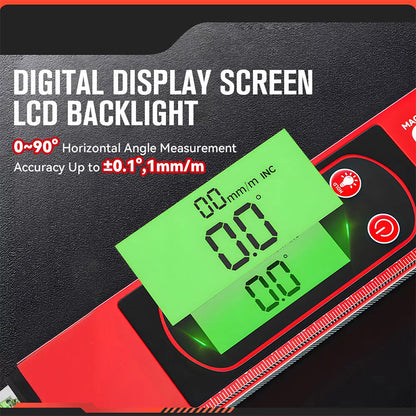 NivåPro™ Multifunktionellt magnetiskt vattenpass – Digital LCD & hög precision perfekt för bygg och DIY
