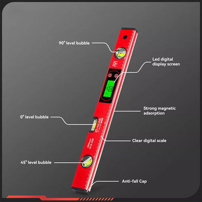 NivåPro™ Multifunktionellt magnetiskt vattenpass – Digital LCD & hög precision perfekt för bygg och DIY